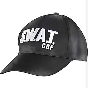 Black & White SWAT Cop Baseball Cap Hat - One Size - Unisex - Adjustable